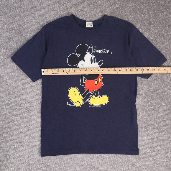 VTG 80s Velva Sheen Mickey Mouse Tennessee Medium Blue Short Sleeve T-Shirt - Picture 4 of 9